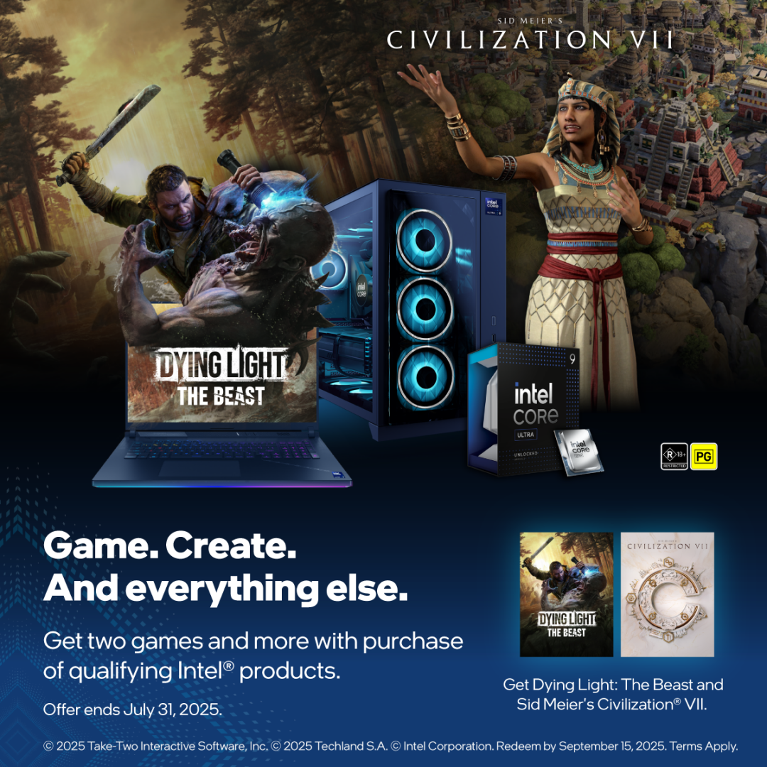 Get Two Games and More with Purchase of Qualifying Intel Products.