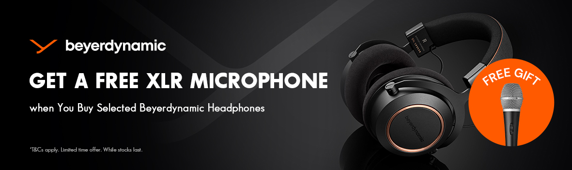 Buy select Beyerdynamic Headphones and get a FREE Beyerdynamic XLR Microphone