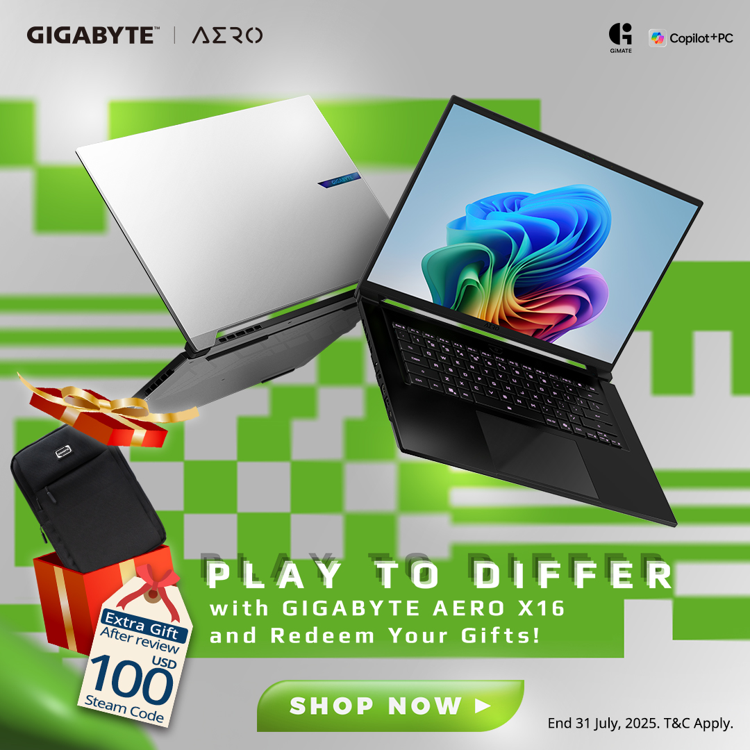 Play to Differ with GIGABYTE AERO X16 and Redeem Your Gifts!