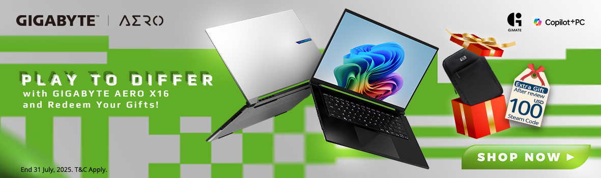 Play to Differ with GIGABYTE AERO X16 and Redeem Your Gifts!
