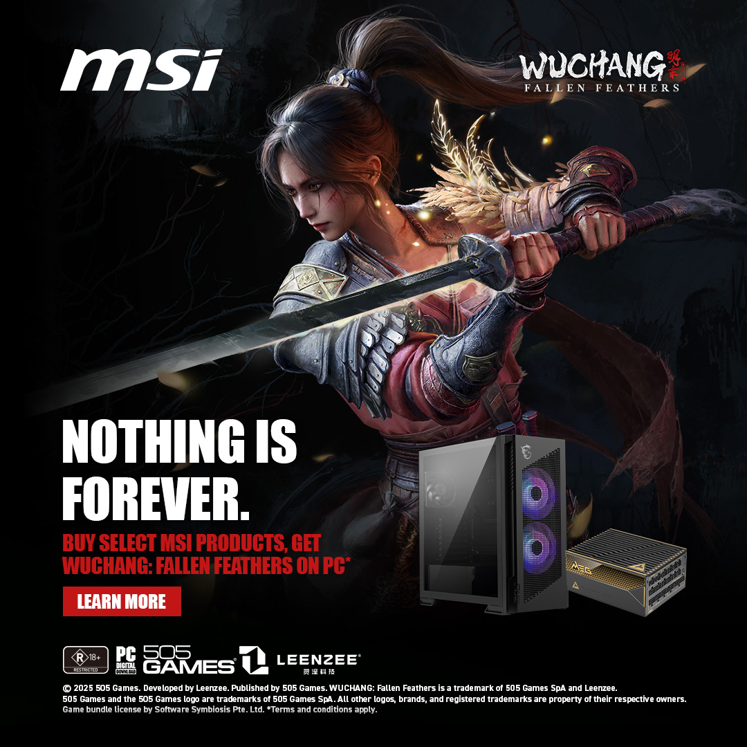 BUY SELECT MSI PRODUCTS, GET WUCHANG: FALLEN FEATHERS ON PC*
