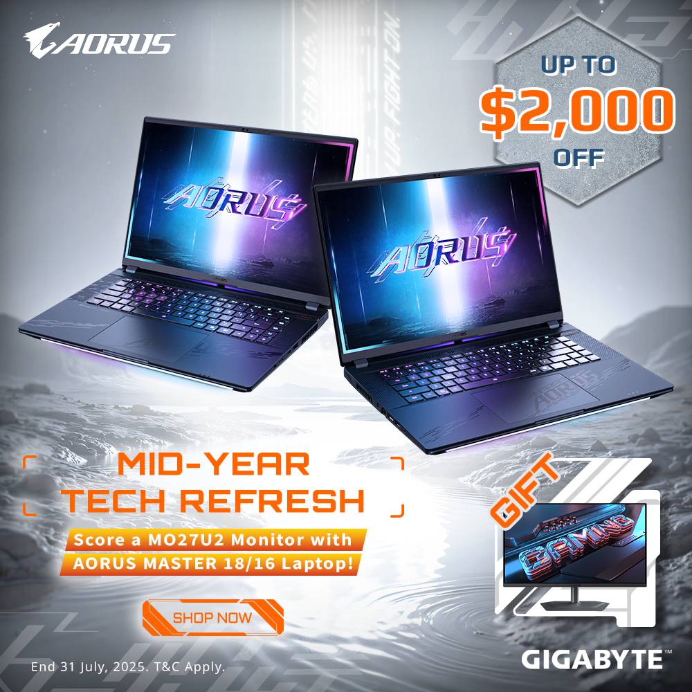 Score a MO27U2 OLED Gaming Monitor with AORUS MASTER 18/16 Laptops!