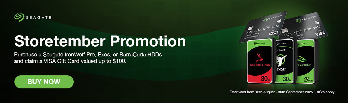 Purchase Selected High Capacity Seagate HDD's & Redeem a bonus VISA Card worth up to $100!