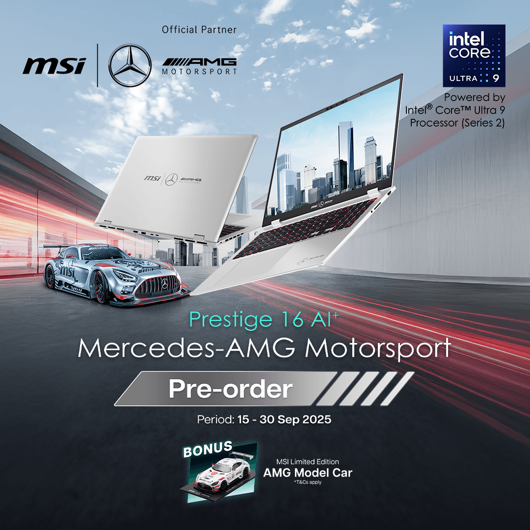 Receive a Mercedes-AMG Model Car with the purchase of an eligible MSI Mercedes-AMG Laptop