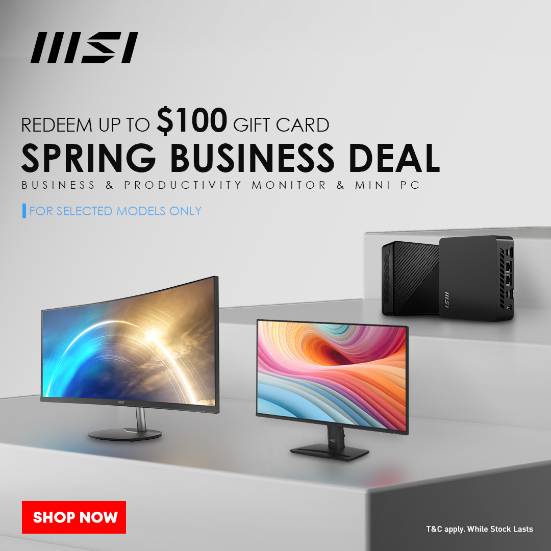 Redeem Up to $100 Gift Card on MSI Business & Productivity Products