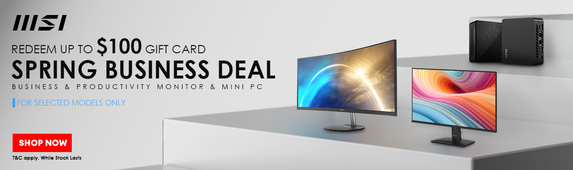Redeem Up to $100 Gift Card on MSI Business & Productivity Products