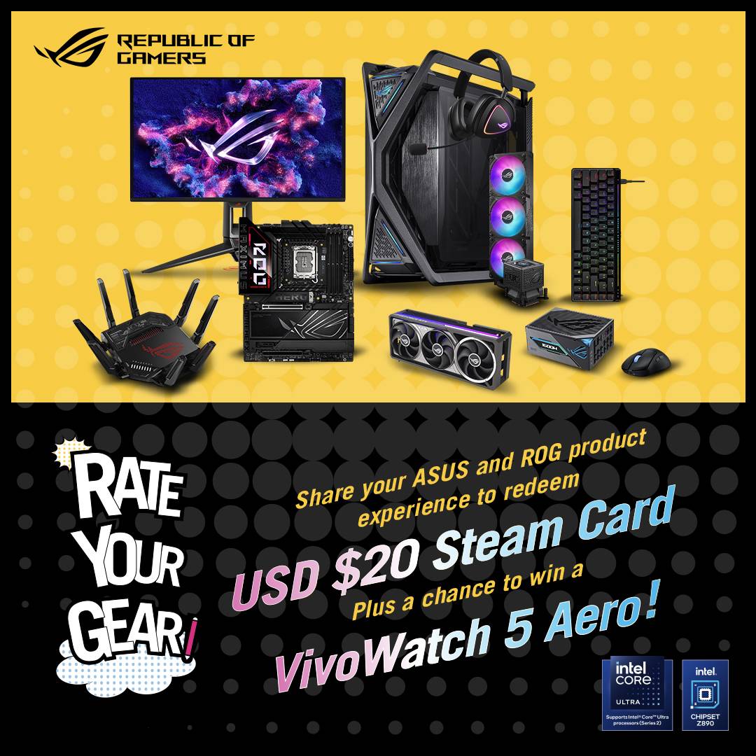 Share Your ASUS Review – Get a $20 Steam Card & Win a VivoWatch 5 Aero