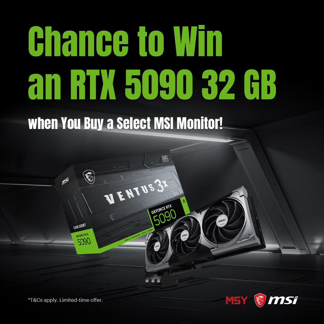 Chance to Win an RTX 5090 32 GB when You Buy a Select MSI Monitor!