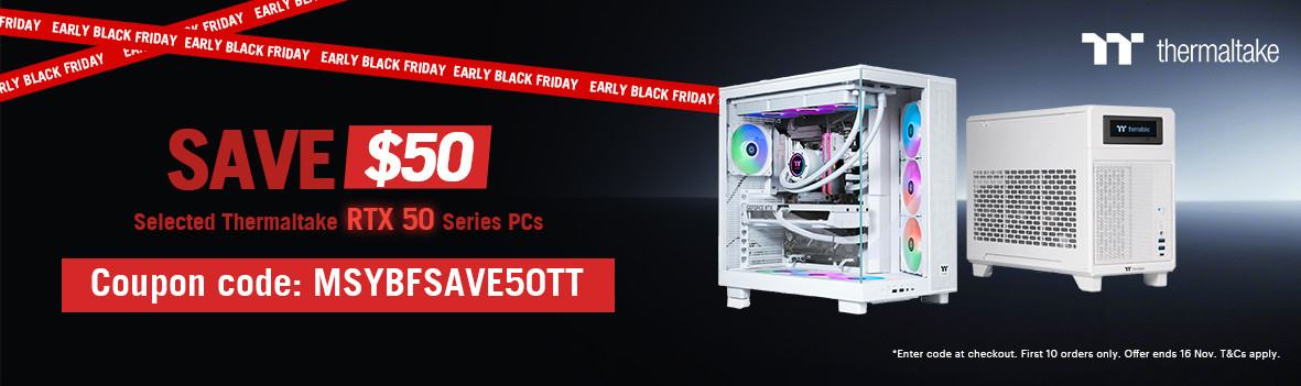 Exclusive Extra $50 Off Coupon on Thermaltake RTX 50 Series Gaming PCs