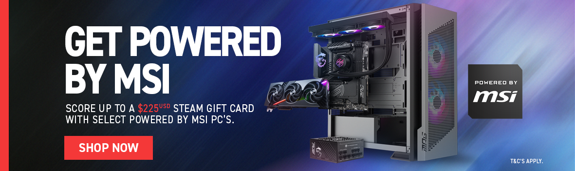 Get Up to a $225 USD Steam Gift Card with Eligible Powered by MSI Gaming PCs