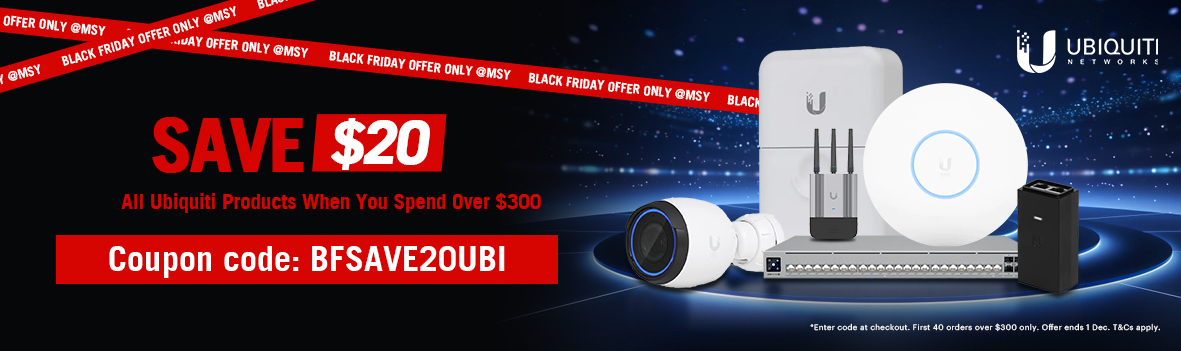 Use Code MSYBFSAVE20UBI | Get $20 Off All Ubiquiti Products Over $300 This Black Friday