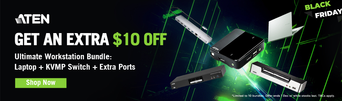ATEN Black Friday Bundle Deal | Get an Extra $10 Off USB-C Dock & KVM Switch Combos