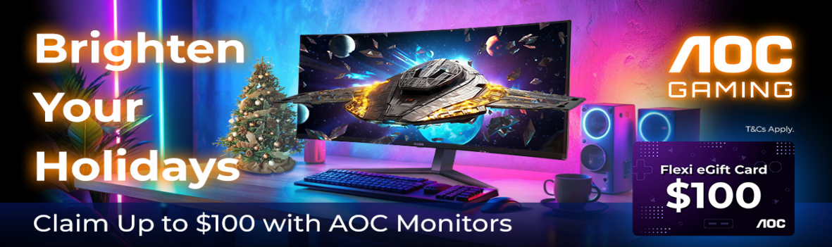Claim Up to $100 Bonus eGift Card on Eligible AOC Monitors
