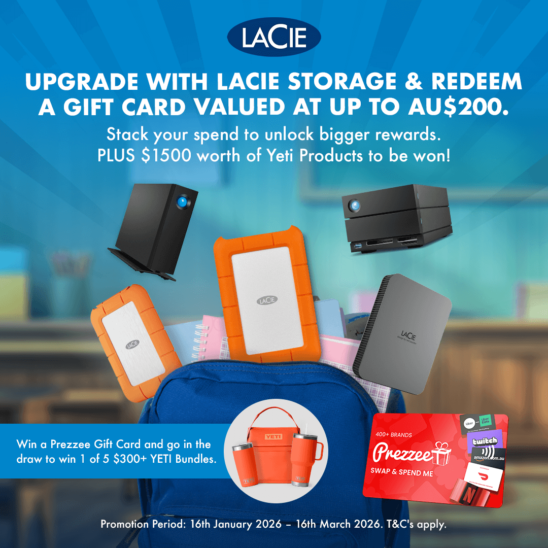 Claim Up to $200 Gift Card with Select LaCie Storage