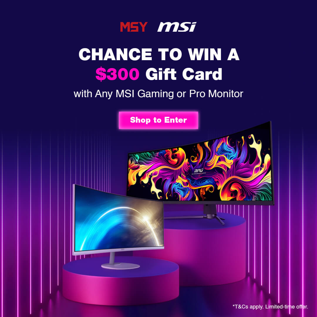 Chance to Win a $300 Gift Card with Any MSI Gaming or Pro Monitor