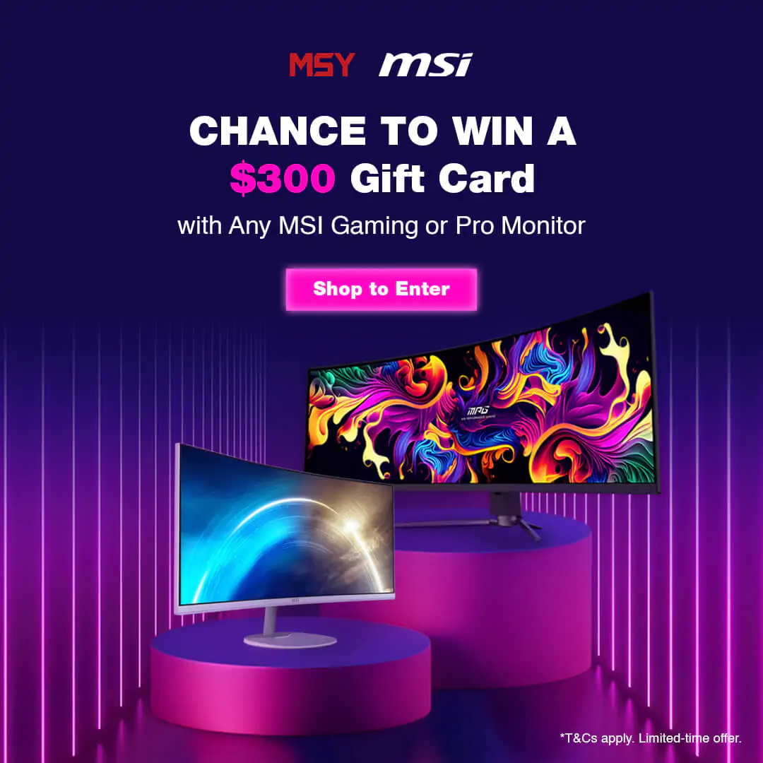 Chance to Win a $300 Gift Card with Any MSI Gaming or Pro Monitor