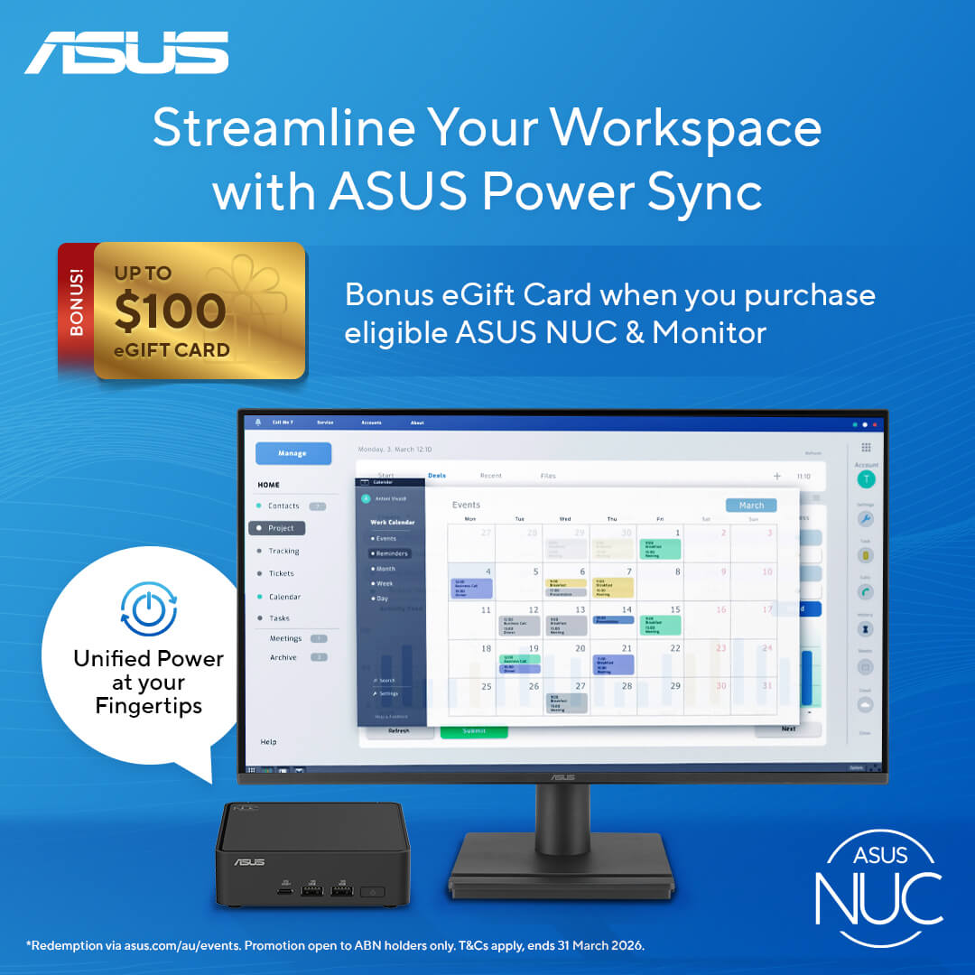 Get Up to a $100 Bonus eGift Card when You Buy an Eligible ASUS NUC and Monitor Together