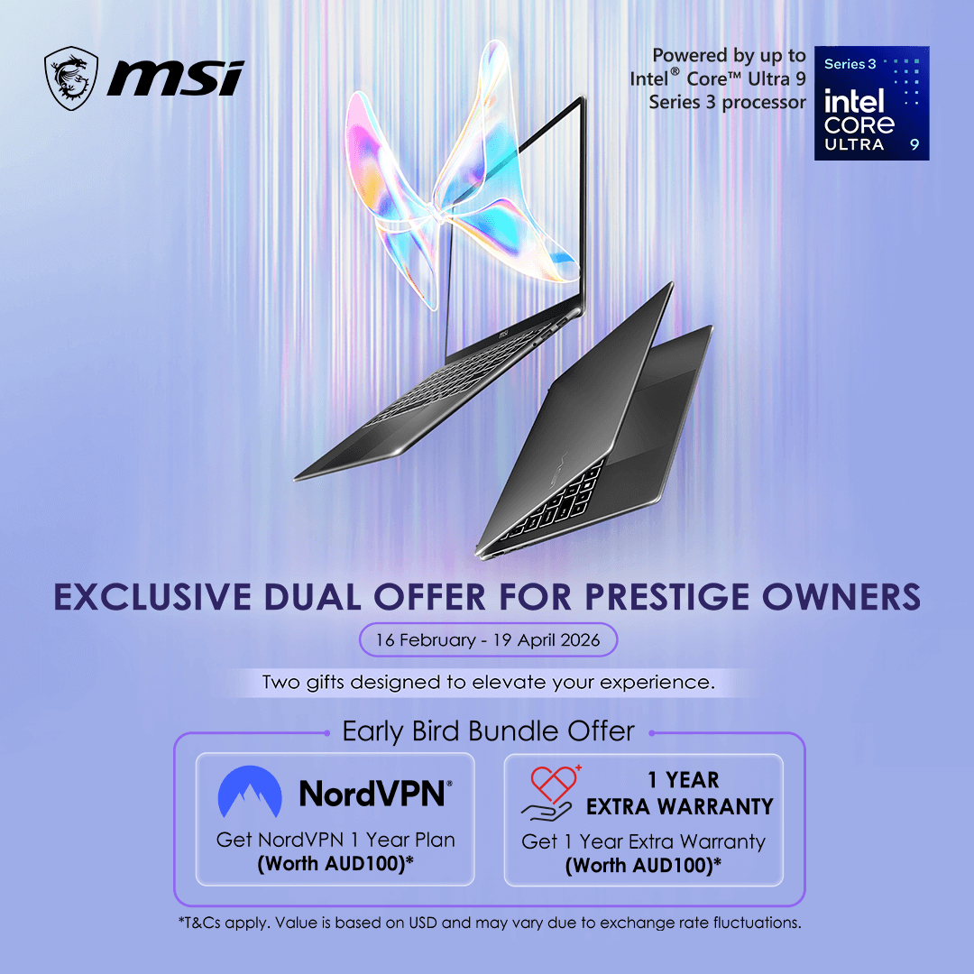 MSI Prestige Early Bird Offer: NordVPN 1-Year Plan + 1-Year Extra Warranty (Selected Pre-Orders)