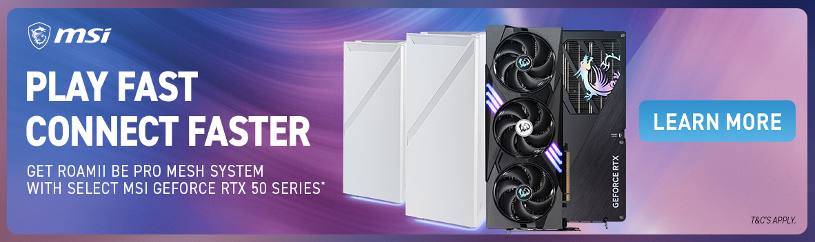 Get MSI Roamii BE Pro WIFI 7 Mesh System with select MSI GeForce RTX 50 Series Graphics Cards