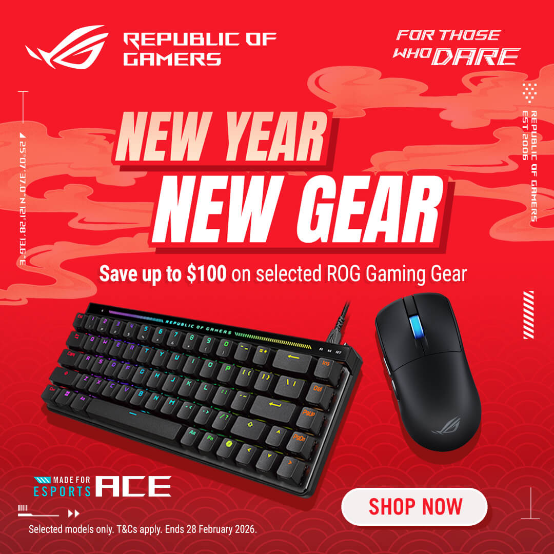 New Year, New Gear Sale | Save Up to $100 on Selected ROG Gaming Gear