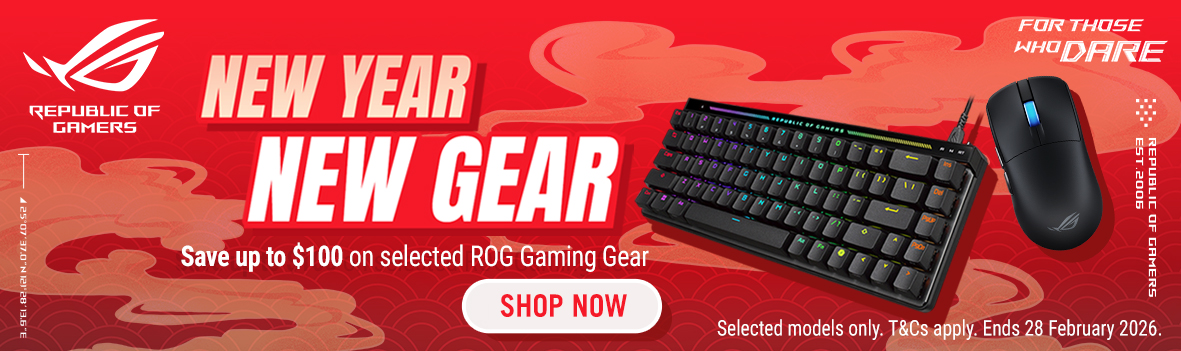 New Year, New Gear Sale | Save Up to $100 on Selected ROG Gaming Gear