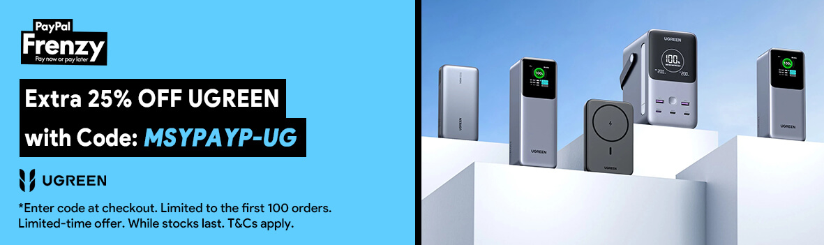 Use Code MSYPAYP-UG to Get 25% Off Select UGREEN Products