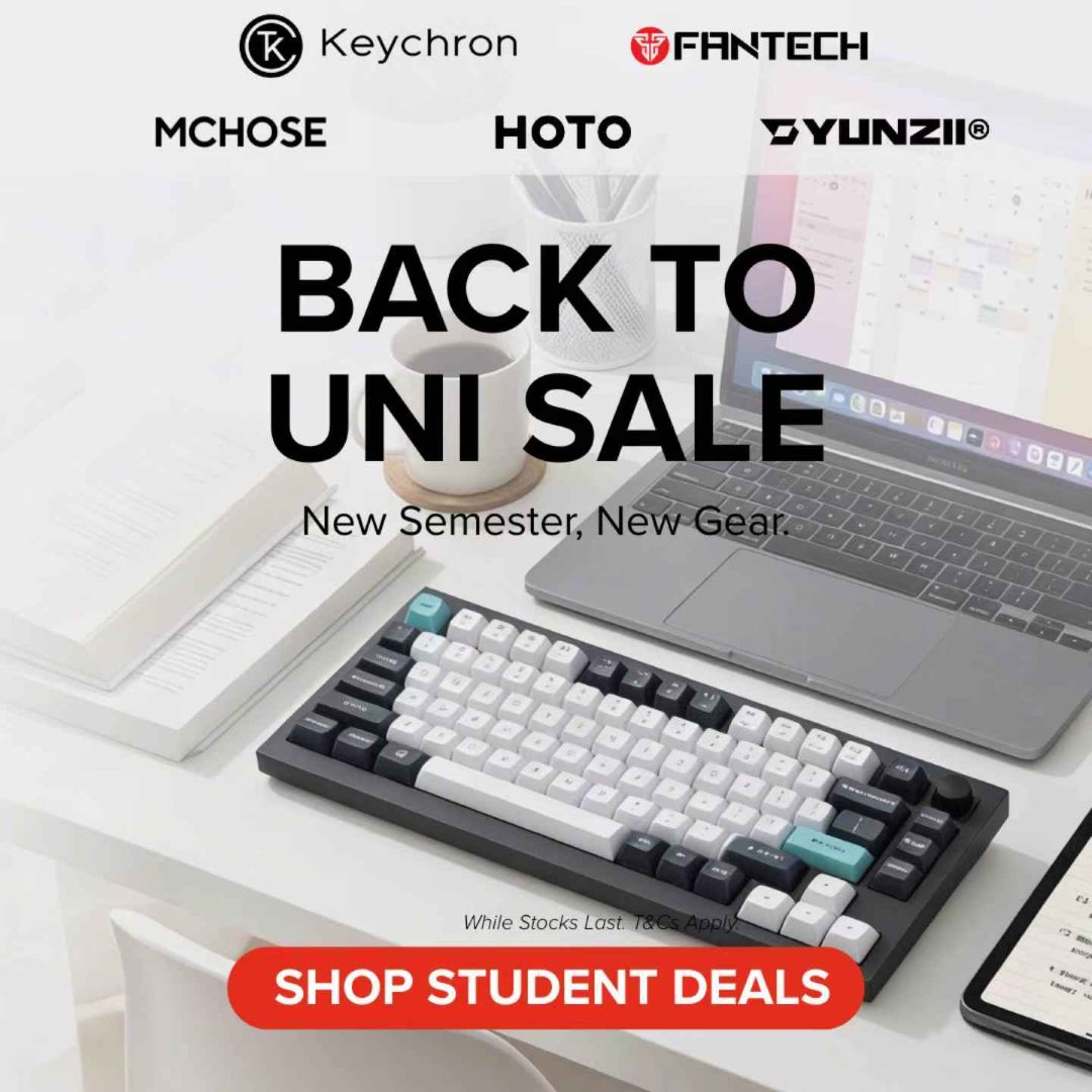 Keychon Back To Uni with Fantech, Keytok, Yunzii, Mchose, Hoto, Unitek, and Gamdias