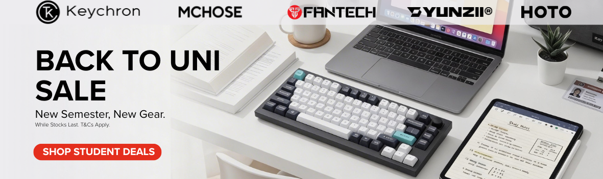 Keychon Back To Uni with Fantech, Keytok, Yunzii, Mchose, Hoto, Unitek, and Gamdias