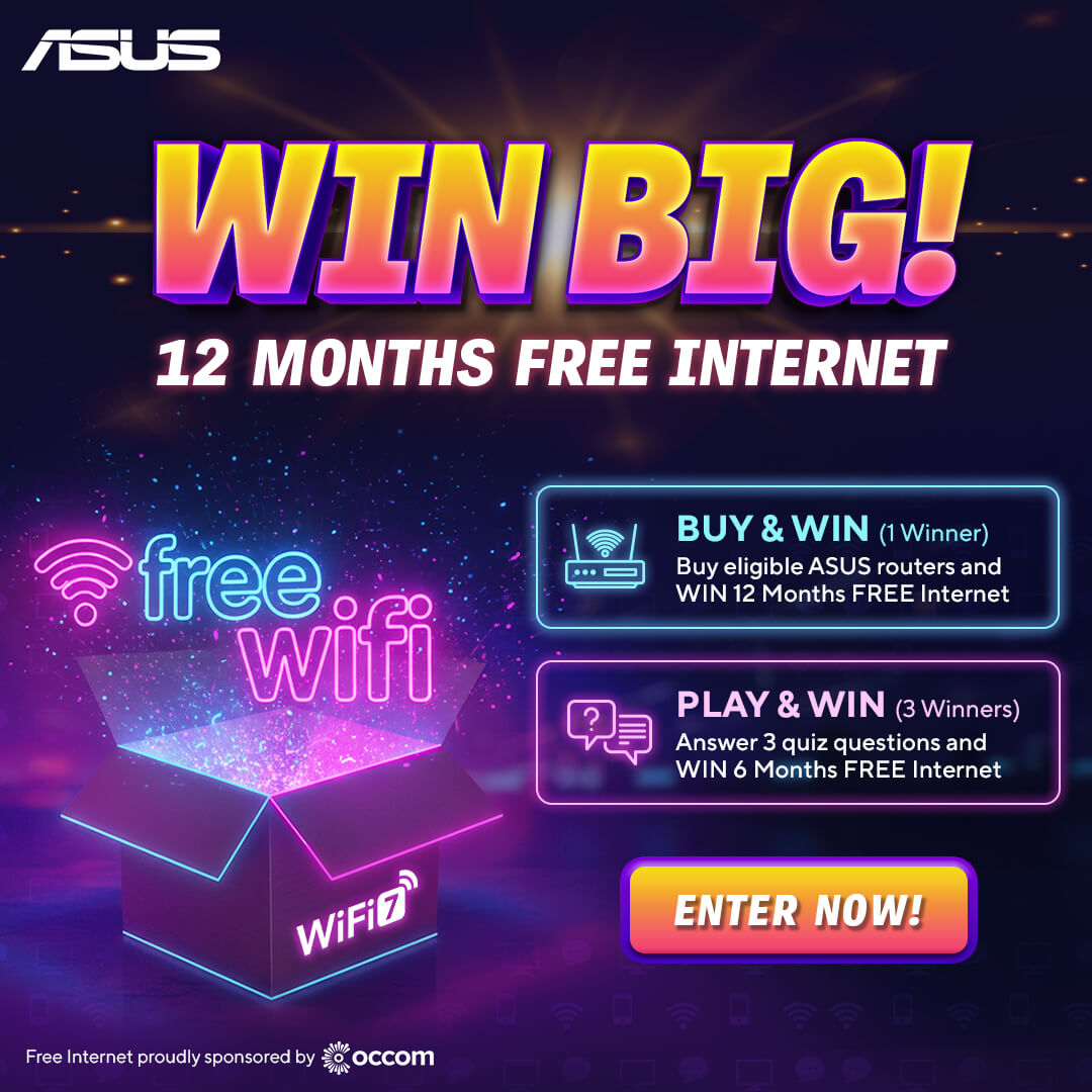 Win 12 Months Free Internet with ASUS WiFi 7 Routers