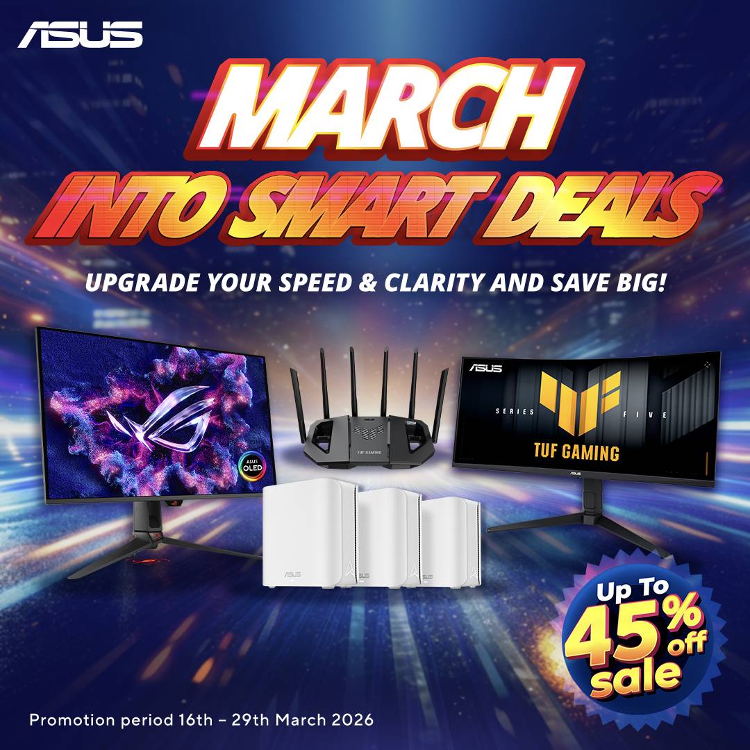 ASUS March Smart Deals 2026: Up to 45% Off on Gaming Monitors, Routers & More