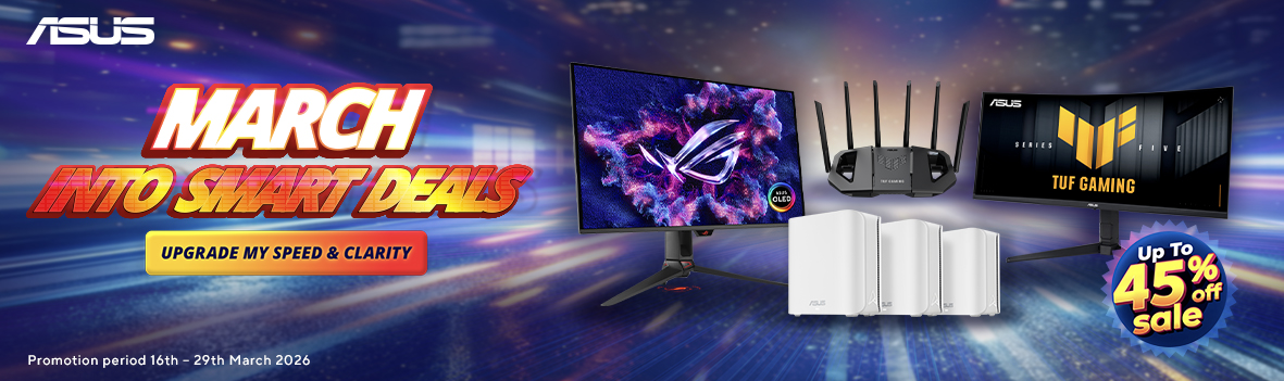ASUS March Smart Deals 2026: Up to 45% Off on Gaming Monitors, Routers & More
