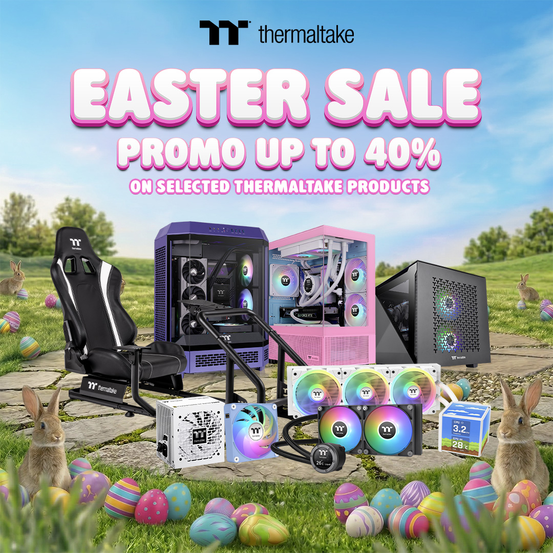 Easter Deals on Thermaltake Gear | Save Up to 60% on Cases, Cooling & Gaming PCs