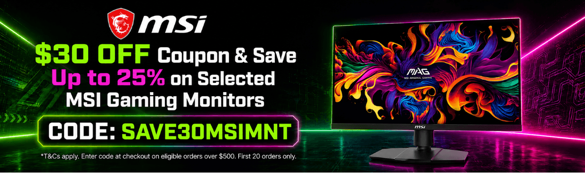 Get $30 OFF Coupon & Save Up to 25% on Selected MSI Gaming Monitors