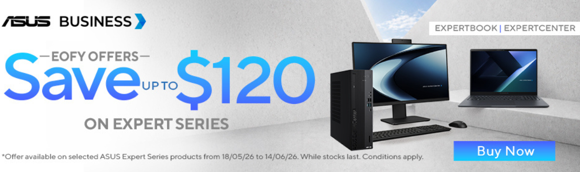 Save Up to $120 on Selected ASUS ExpertBook or ExpertCenter Products