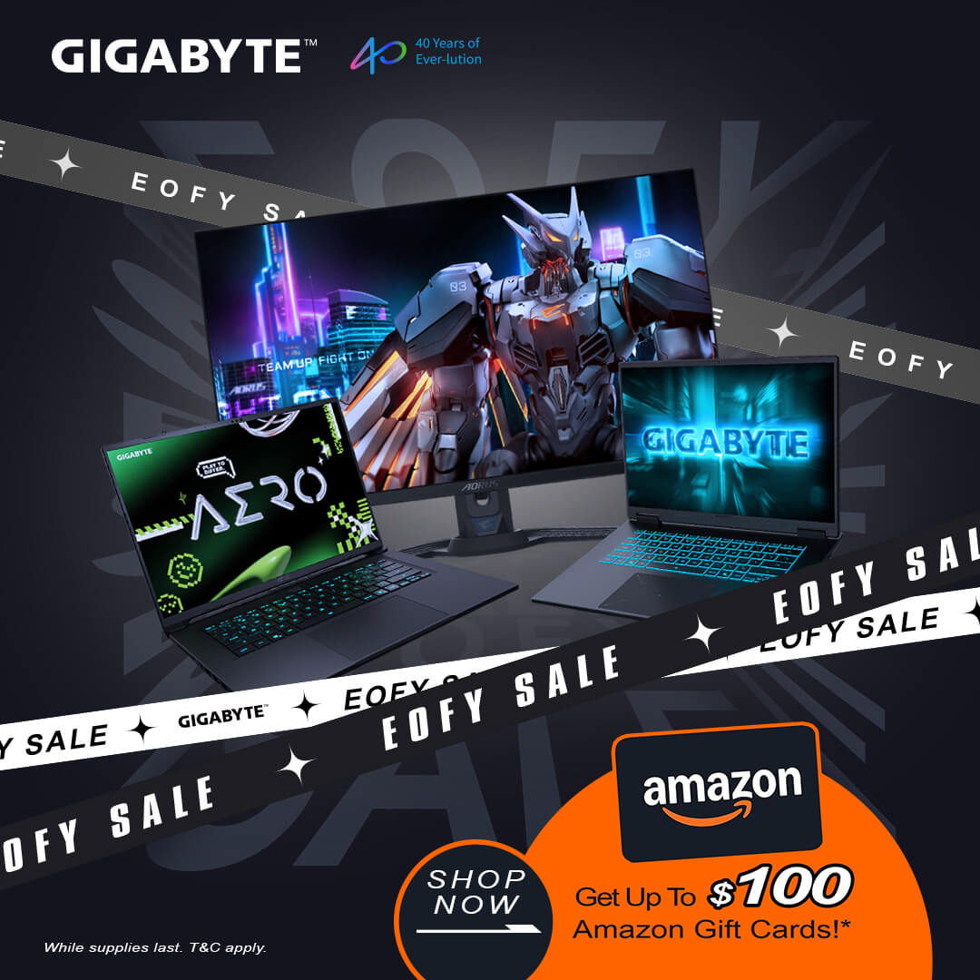 Get Up to $100 Amazon E-Gift Card with Selected GIGABYTE Laptops & Monitors