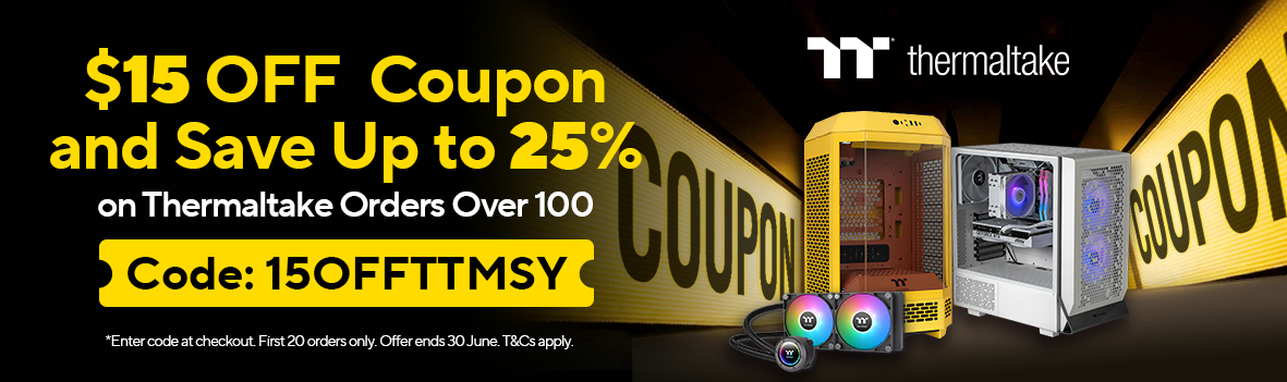 Use Code '15OFFTTMSY' to Save an Extra $15 on on Eligible Thermaltake Orders Over $100