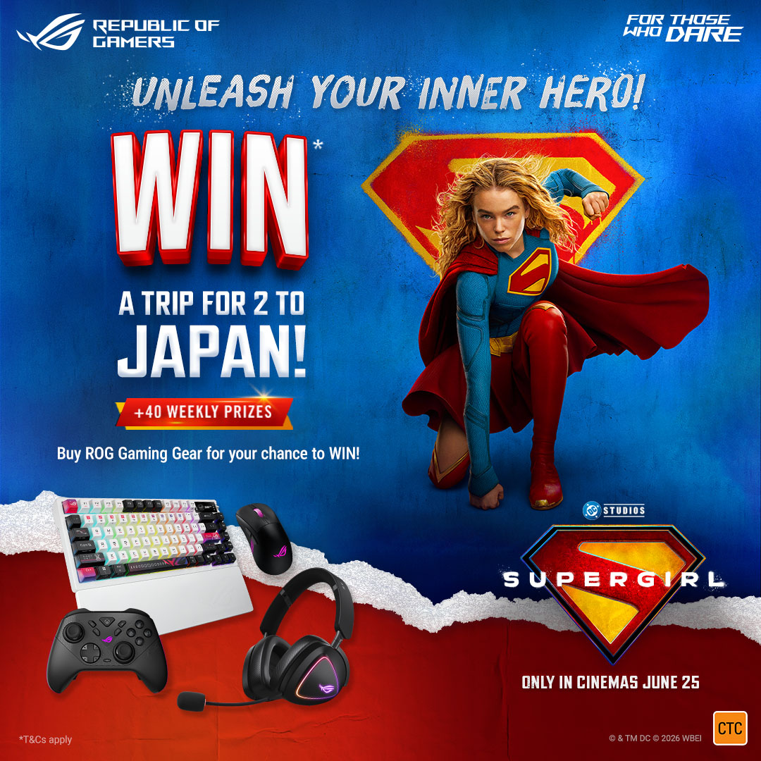 Chance to Win a Trip for 2 to Japan with SUPERGIRL™ & ASUS Gaming Gear!