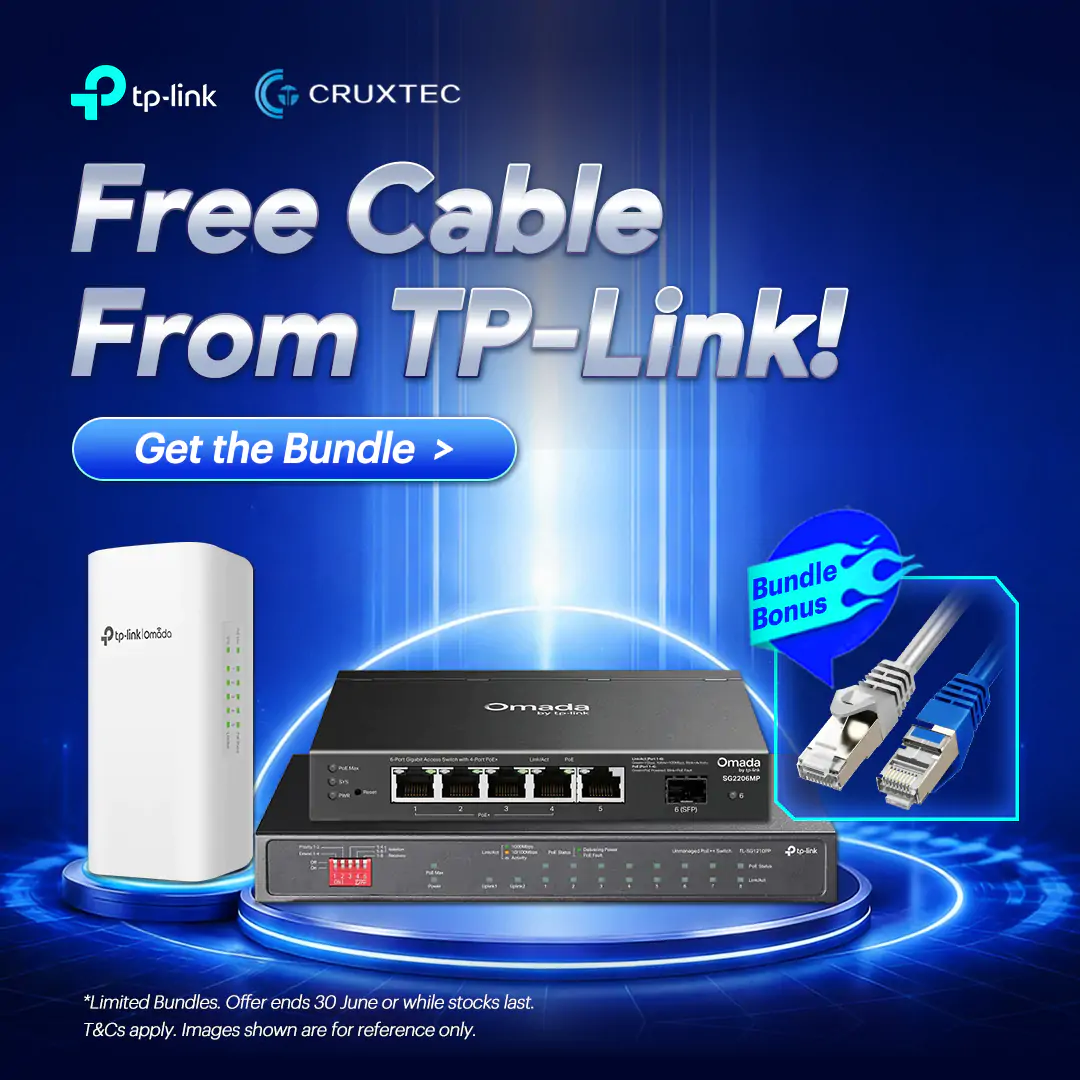 Bundle Up & Get a Free Cruxtec Cat7 Cable on Select TP-Link Switches Bundles