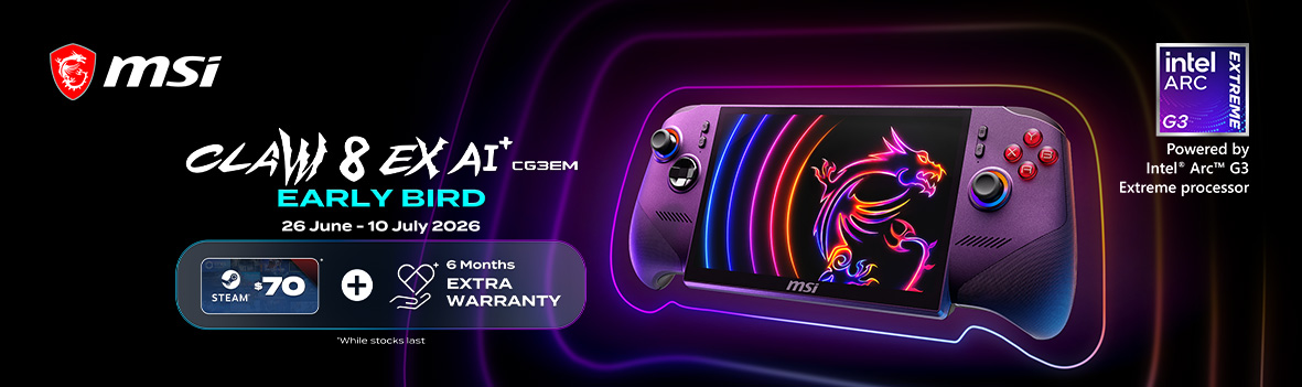 MSI Claw 8 EX AI+ Early Bird Offer | Extra Warranty + $70 Steam Code