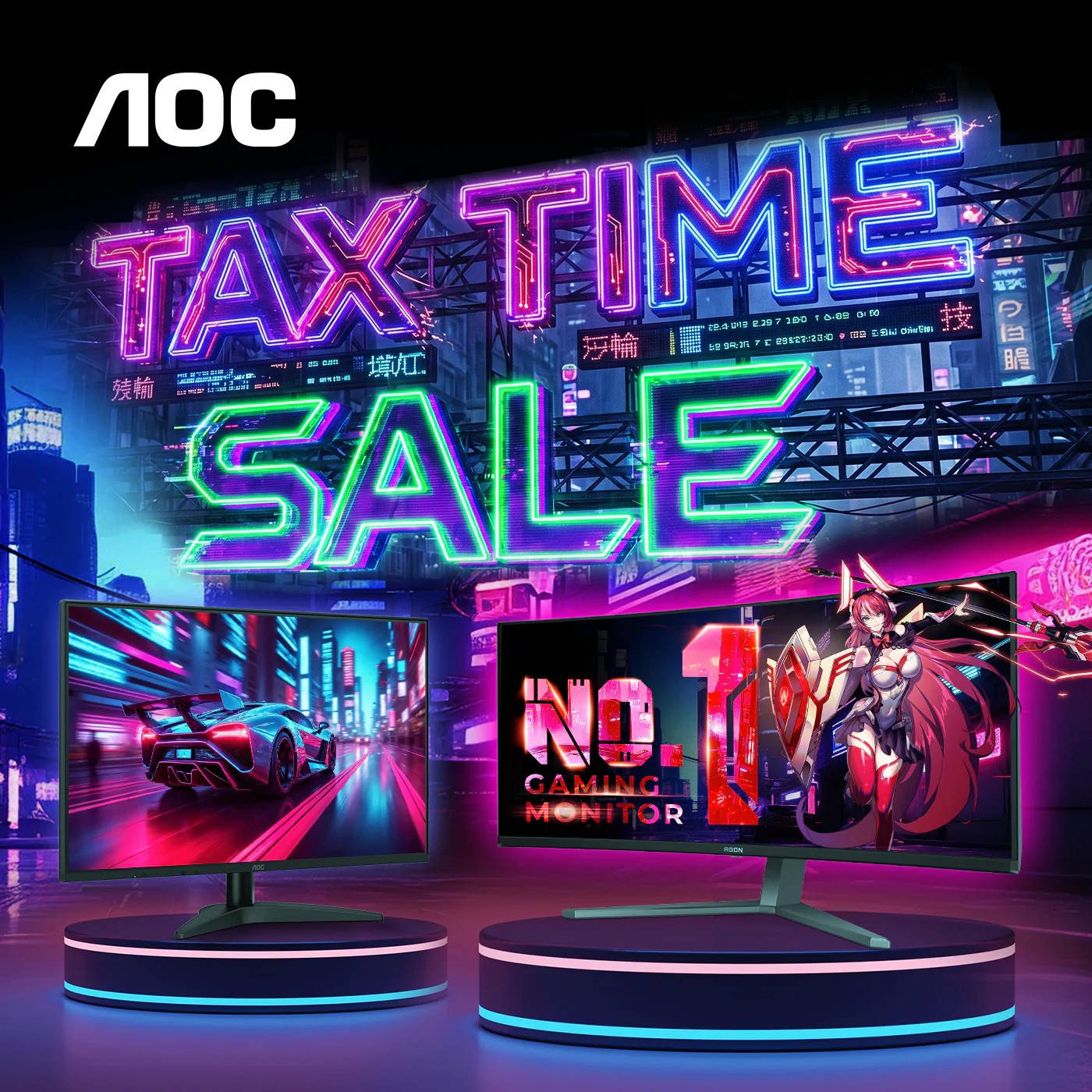 AOC Monitor Tax Time Sale