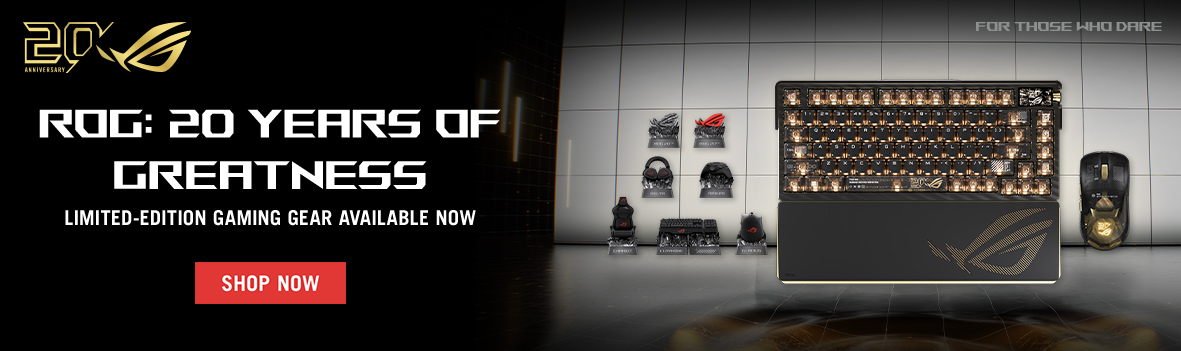 ROG 20th Anniversary Limited Edition Gaming Gear Now Available | Celebrate 20 Years of Greatness