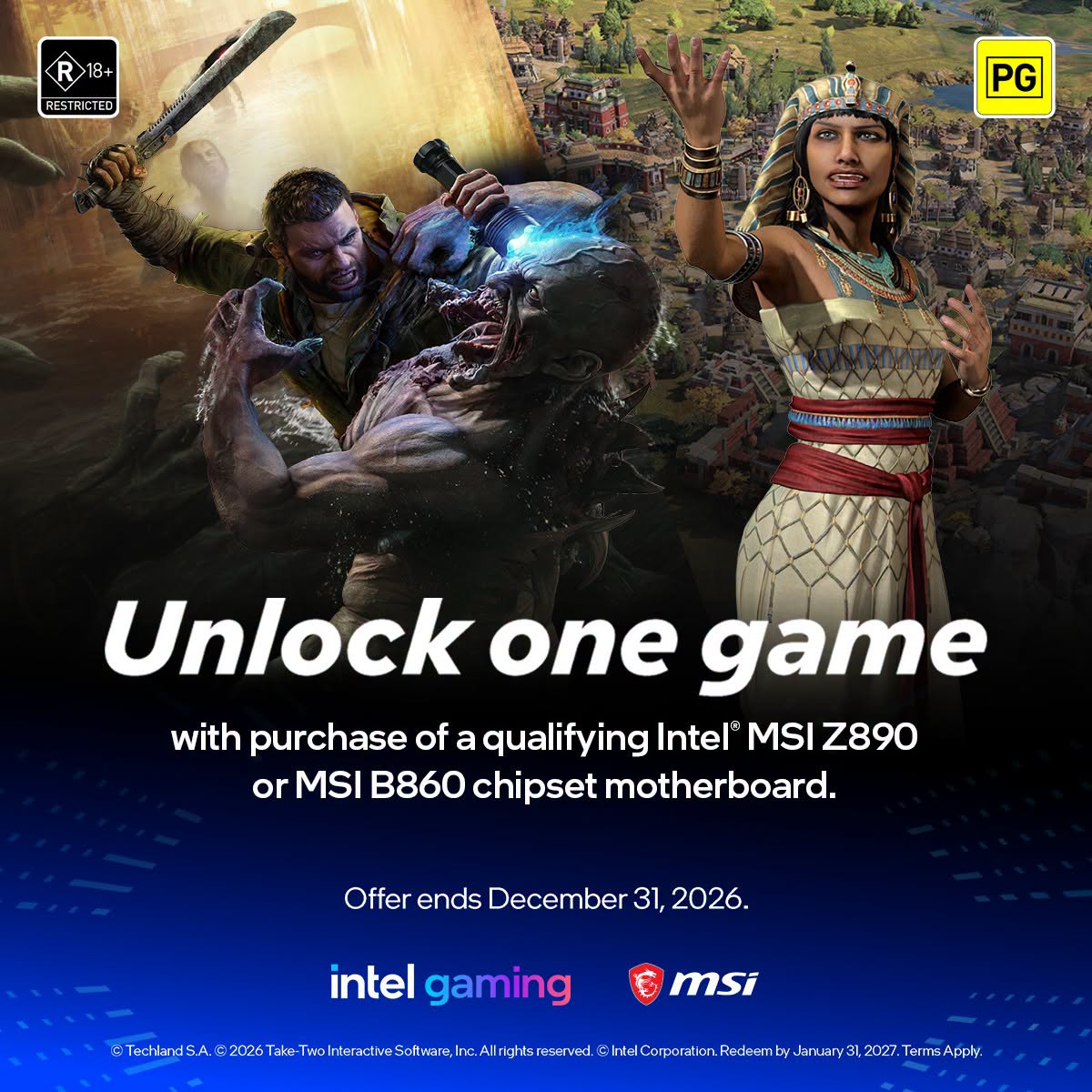 Unlock One Game with a Qualifying MSI Intel Z890 or B860 Motherboard