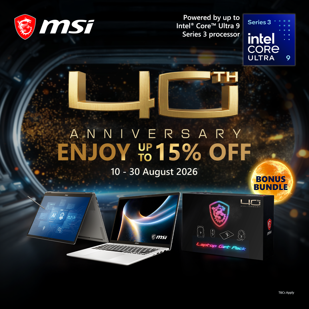 MSI 40th Anniversary Laptop Sale | Up to 15% Off + Claim Free Premium Gift Bundle