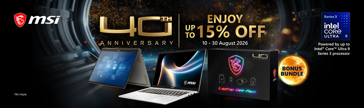 MSI 40th Anniversary Laptop & Handhelds Sale | Up to $450 Off + Claim Free Premium Gift Bundle