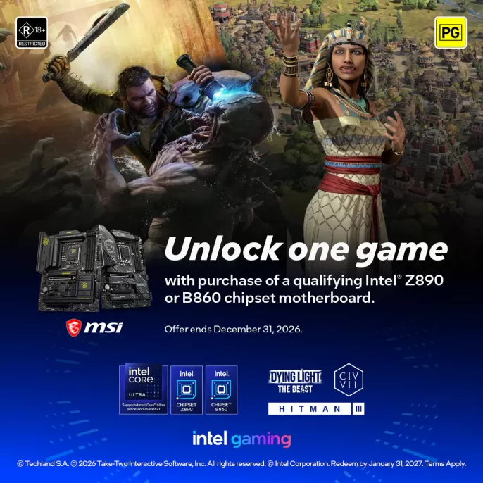Unlock One Game with a Qualifying MSI Intel Z890 or B860 Motherboard