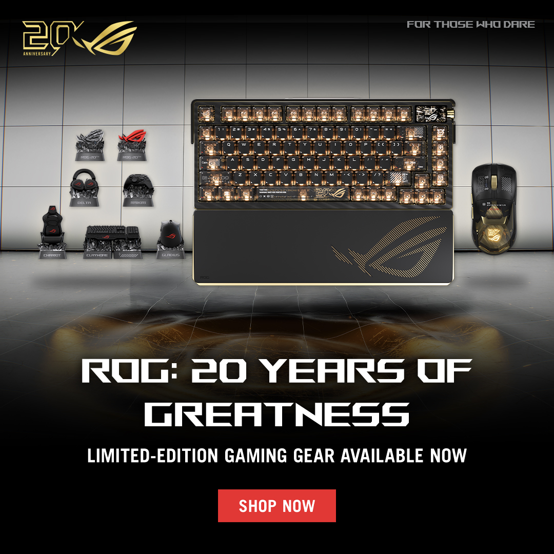 ROG 20th Anniversary Limited Edition Gaming Gear Now Available | Celebrate 20 Years of Greatness