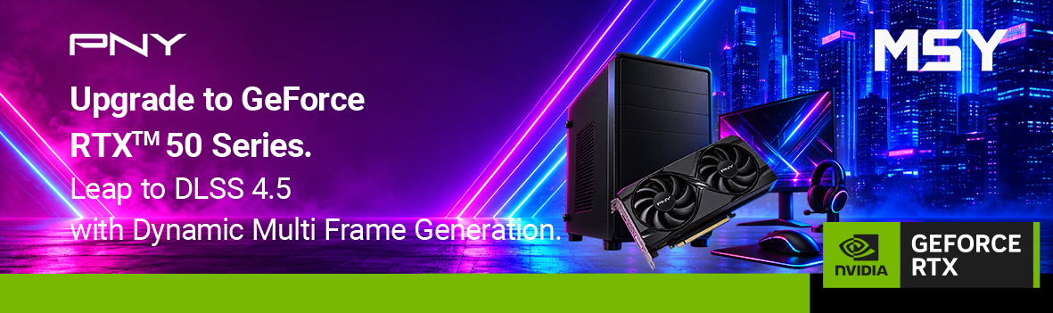 Upgrade to PNY GeForce RTX™ 50 Series | Leap to DLSS 4.5 with Dynamic Multi Frame Generation