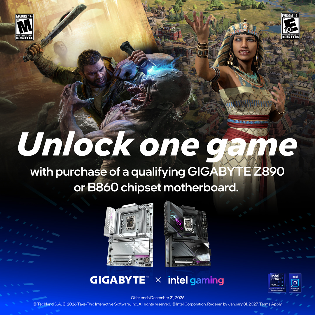Unlock One Game with Qualifying GIGABYTE & AORUS Z890 or B860 Motherboards