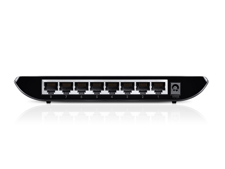 TP-LINK 8-port Desktop Gigabit Switch, 8 10/100/1000M RJ45 ports, plastic case (TL-SG1008D)