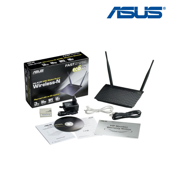 Asus DSL-N12E WIRELESS-N 300, 2.4GHz, 2X5DBI,ADSL MODEM ROUTER